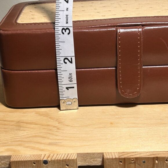 Travel Jewelry Box‎ Organizer Vegan Leather Brown 9X5X3 EUC - Picture 13 of 13
